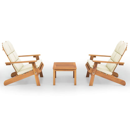 Set Salotto da Giardino Adirondack 3pz Legno Massello di Acacia