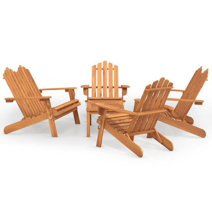 Set Salotto da Giardino Adirondack 5pz Legno Massello di Acacia