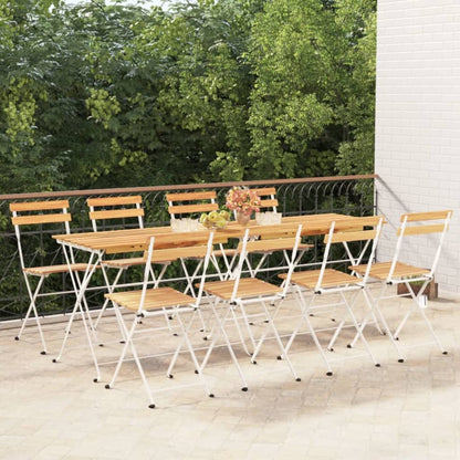 Sedie Pieghevoli da BistrÃ² 8 pz Legno Massello Acacia e Acciaio