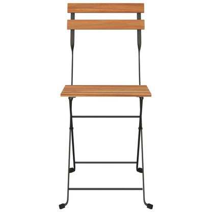 Sedie Pieghevoli da BistrÃƒÂ² 6 pz Legno Massello Teak e Acciaio