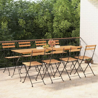 Sedie Pieghevoli da BistrÃƒÆ’Ã‚Â² 8 pz Legno Massello Teak e Acciaio