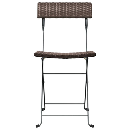 Sedie Pieghevoli da BistrÃ² 6 pz Marroni Polyrattan e Acciaio