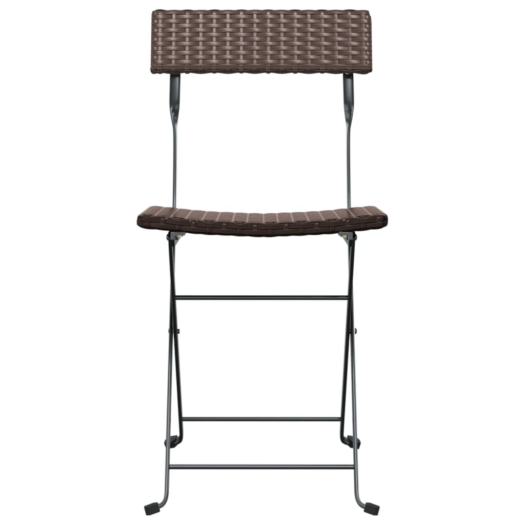 Sedie Pieghevoli da BistrÃ² 8 pz Marroni Polyrattan e Acciaio
