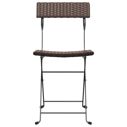 Sedie Pieghevoli da BistrÃ² 8 pz Marroni Polyrattan e Acciaio