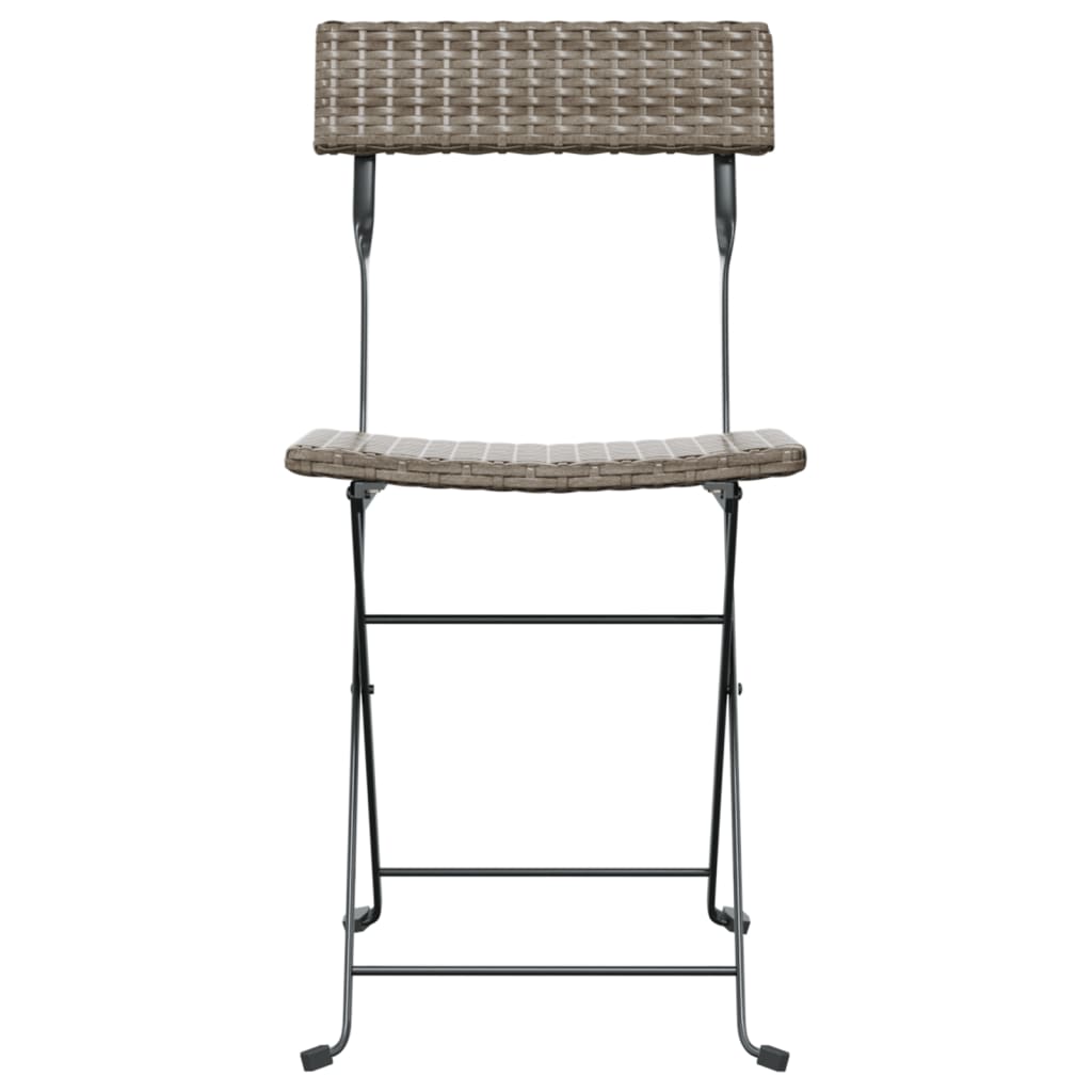 Sedie Pieghevoli da BistrÃ² 6 pz Grigie Polyrattan e Acciaio