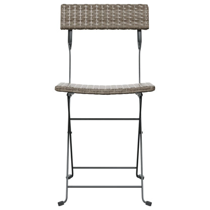 Sedie Pieghevoli da BistrÃ² 6 pz Grigie Polyrattan e Acciaio