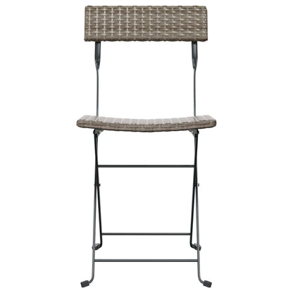 Sedie Pieghevoli da BistrÃ² 8 pz Grigie Polyrattan e Acciaio