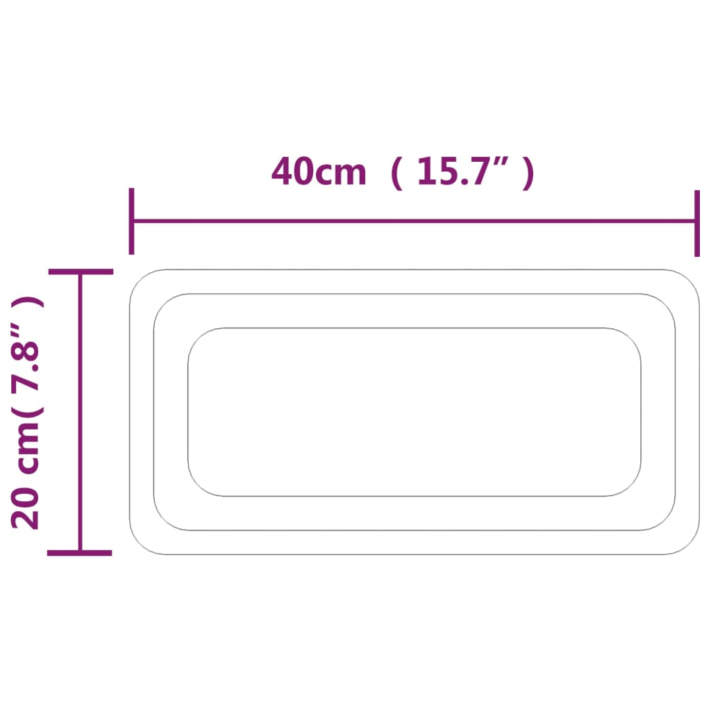 Specchio da Bagno con Luci LED 20x40 cm