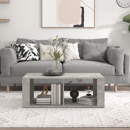 Tavolino Salotto Grigio Cemento 100x50x36 cm Legno Multistrato