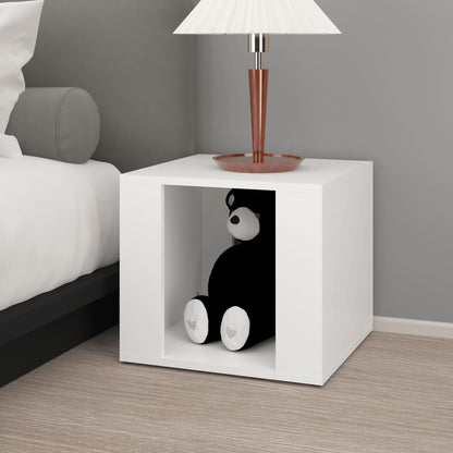 Comodino Bianco 41x40x36 cm in Legno Multistrato