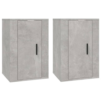 Mobili Porta TV a Parete 2 pz Grigio Cemento 40x34,5x60 cm