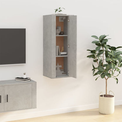 Mobile Porta TV a Parete Grigio Cemento 40x34,5x100 cm