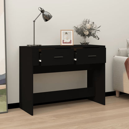 Tavolino Consolle Nero 100x39x75 cm in Legno Multistrato