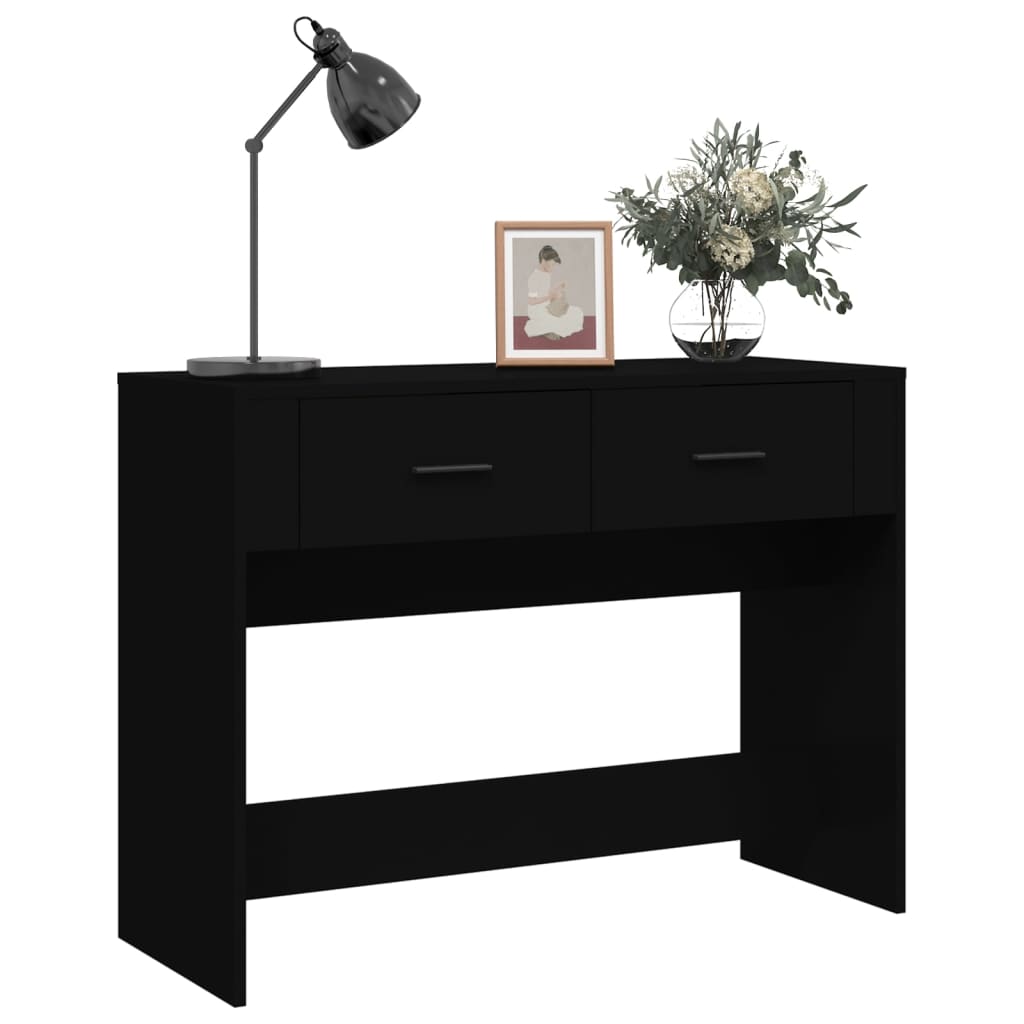 Tavolino Consolle Nero 100x39x75 cm in Legno Multistrato