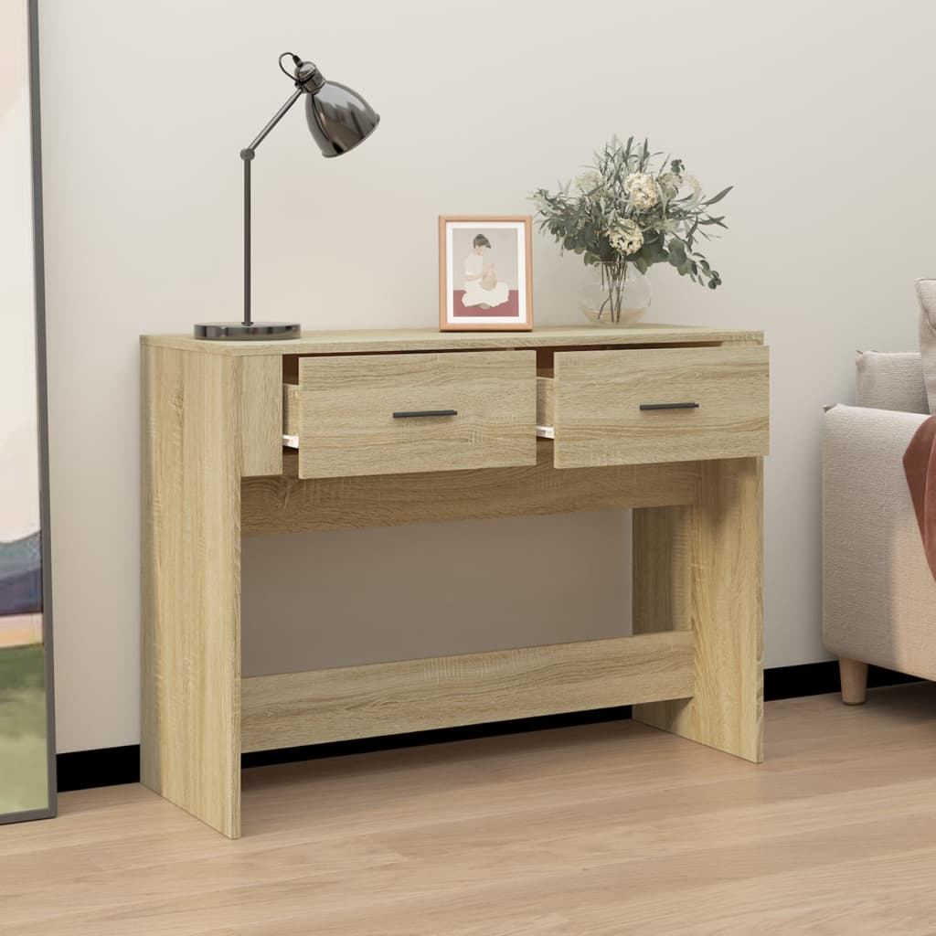 Tavolo Consolle Rovere Sonoma 100x39x75 cm in Legno Multistrato