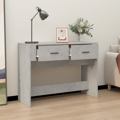 Tavolino Consolle Grigio Cemento 100x39x75 cm Legno Multistrato