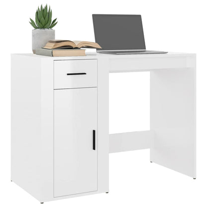 Scrivania Bianco Lucido 100x49x75 cm in Legno Multistrato