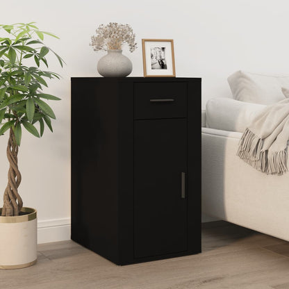 Armadietto da Scrivania Nero 40x49x75 cm in Legno Multistrato