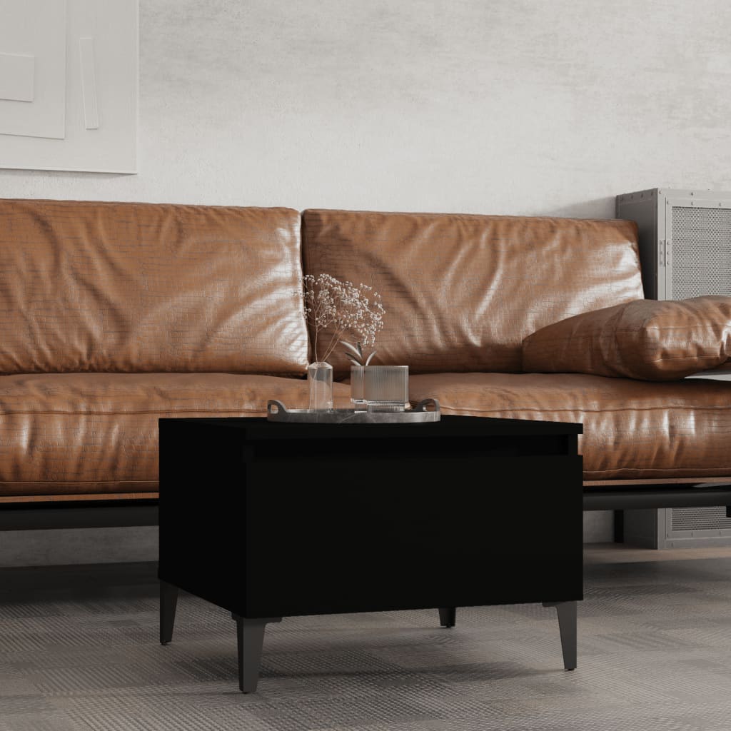 Tavolino Nero 50x46x35 cm in Legno Multistrato