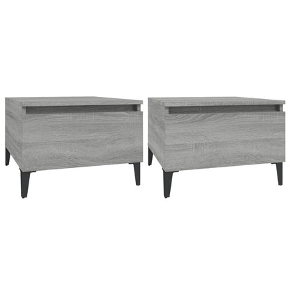 Tavolini 2pz Grigio Sonoma 50x46x35 cm in Legno Multistrato
