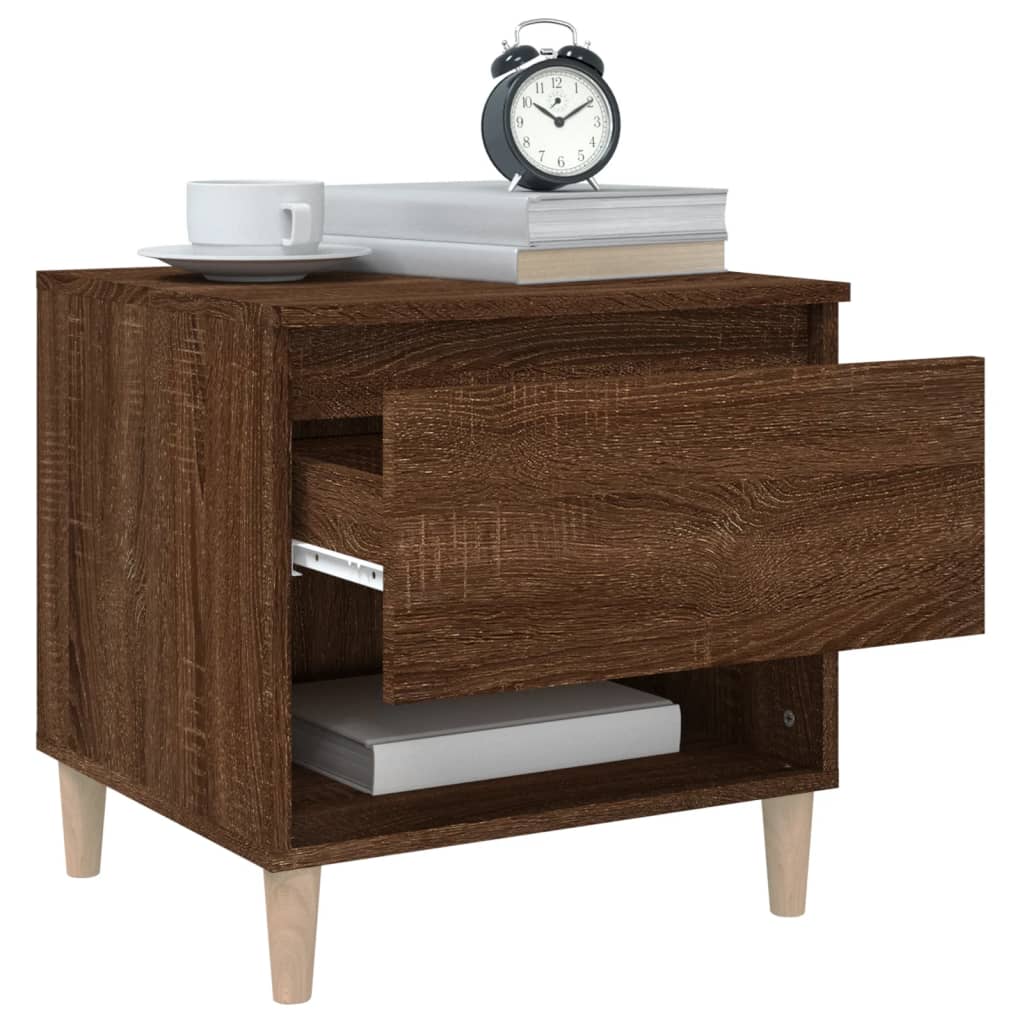 Comodini 2 pz Rovere Marrone 50x46x50 cm in Legno Multistrato