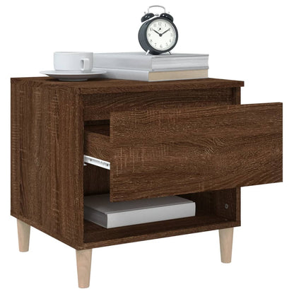 Comodini 2 pz Rovere Marrone 50x46x50 cm in Legno Multistrato