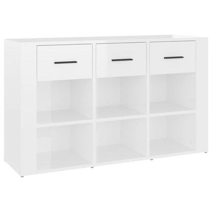 Credenza Bianco Lucido 100x30x59,5 cm in Legno Multistrato