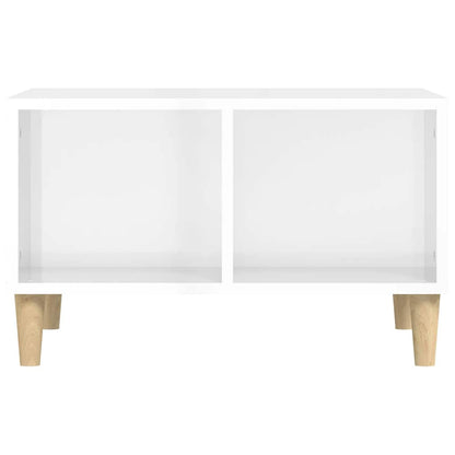 Tavolino Salotto Bianco Lucido 60x50x36,5 cm Legno Multistrato