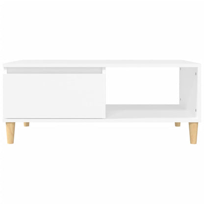 Tavolino da Salotto Bianco 90x50x36,5 cm in Legno Multistrato