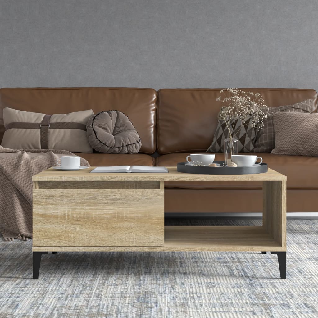 Tavolino Salotto Rovere Sonoma 90x50x36,5 cm Legno Multistrato
