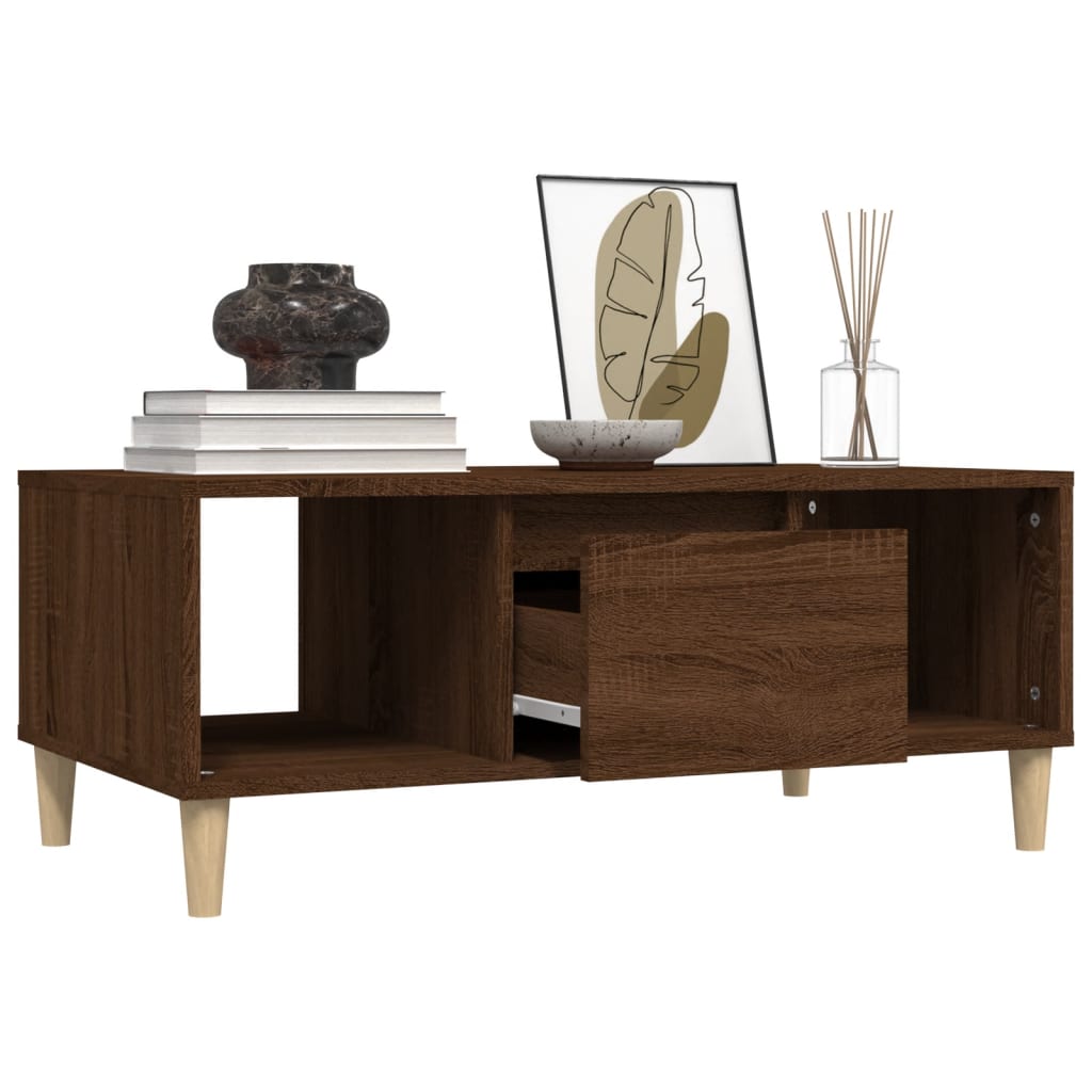 Tavolino da Salotto Rovere Marrone 90x50x36,5 cm in Multistrato