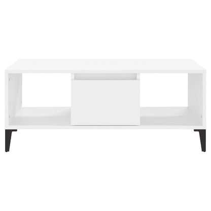 Tavolino da Salotto Bianco 90x50x36,5 cm in Legno Multistrato