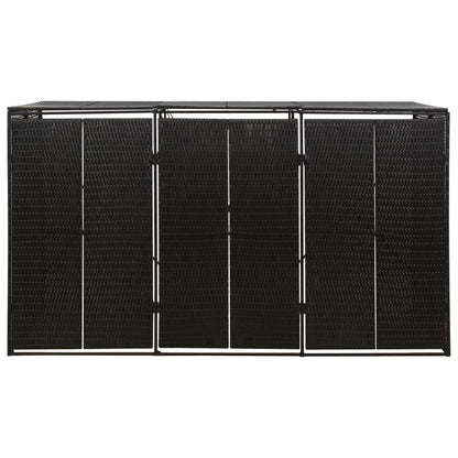 Copribidone Triplo Nero 207x80x117 cm in Polyrattan