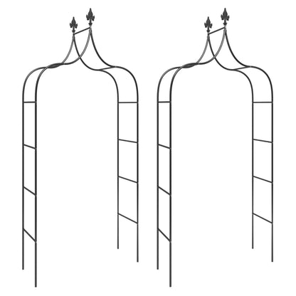 Archi da Giardino 2 pz Neri 120x38x260 cm Acciaio