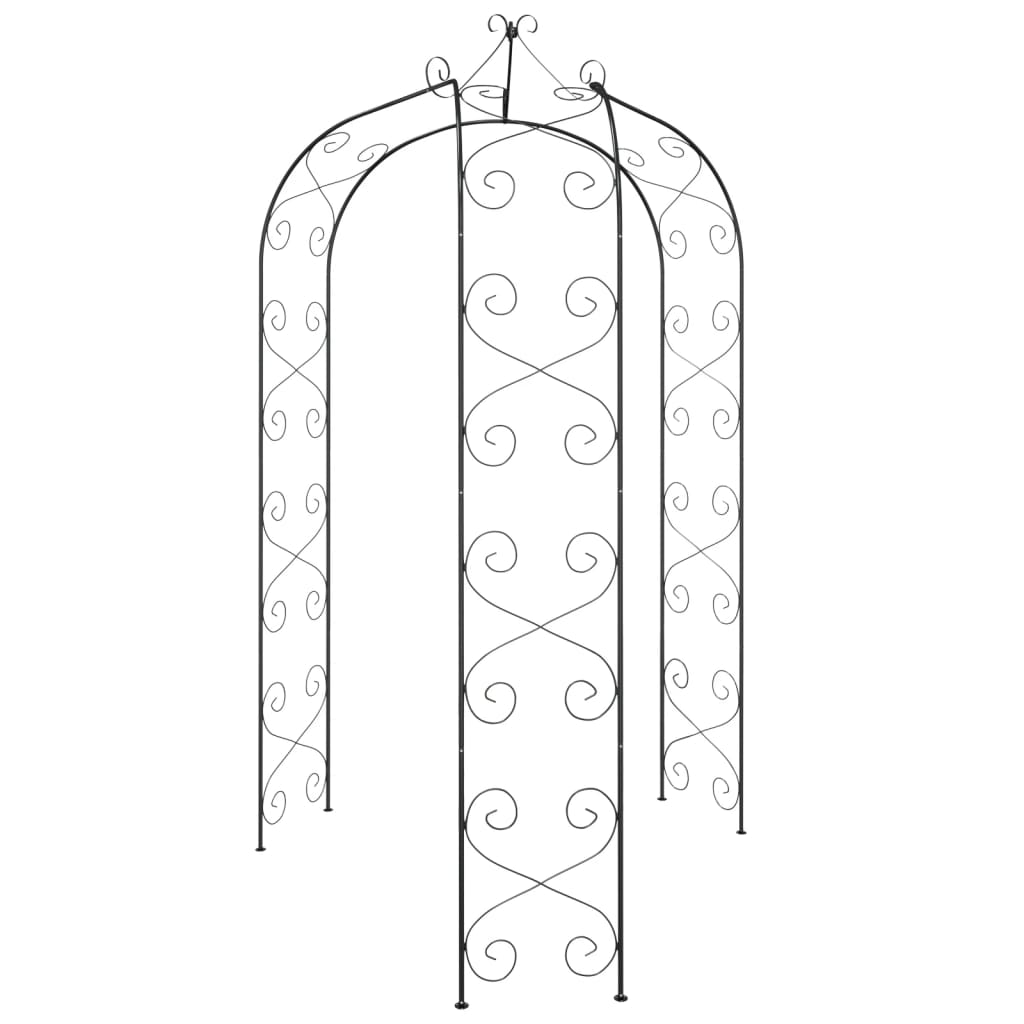Arco da Giardino Nero Ã˜180x255 cm Acciaio