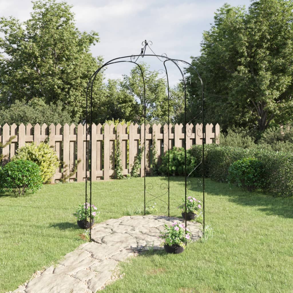 Arco da Giardino Nero Ã˜180x255 cm Acciaio