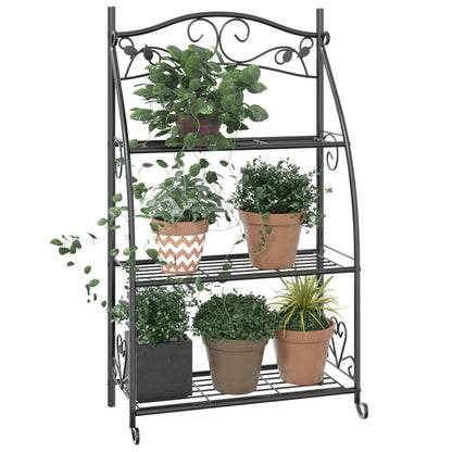 Fioriera Nera 56x30x96cm in Acciaio