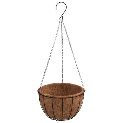 Fioriere Pensili 4 pz Rivestimenti Cocco Nero ÃƒËœ40x63cm Acciaio