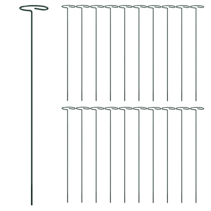 Supporti per Piante da Giardino 20 pz Verde Scuro 40 cm Acciaio