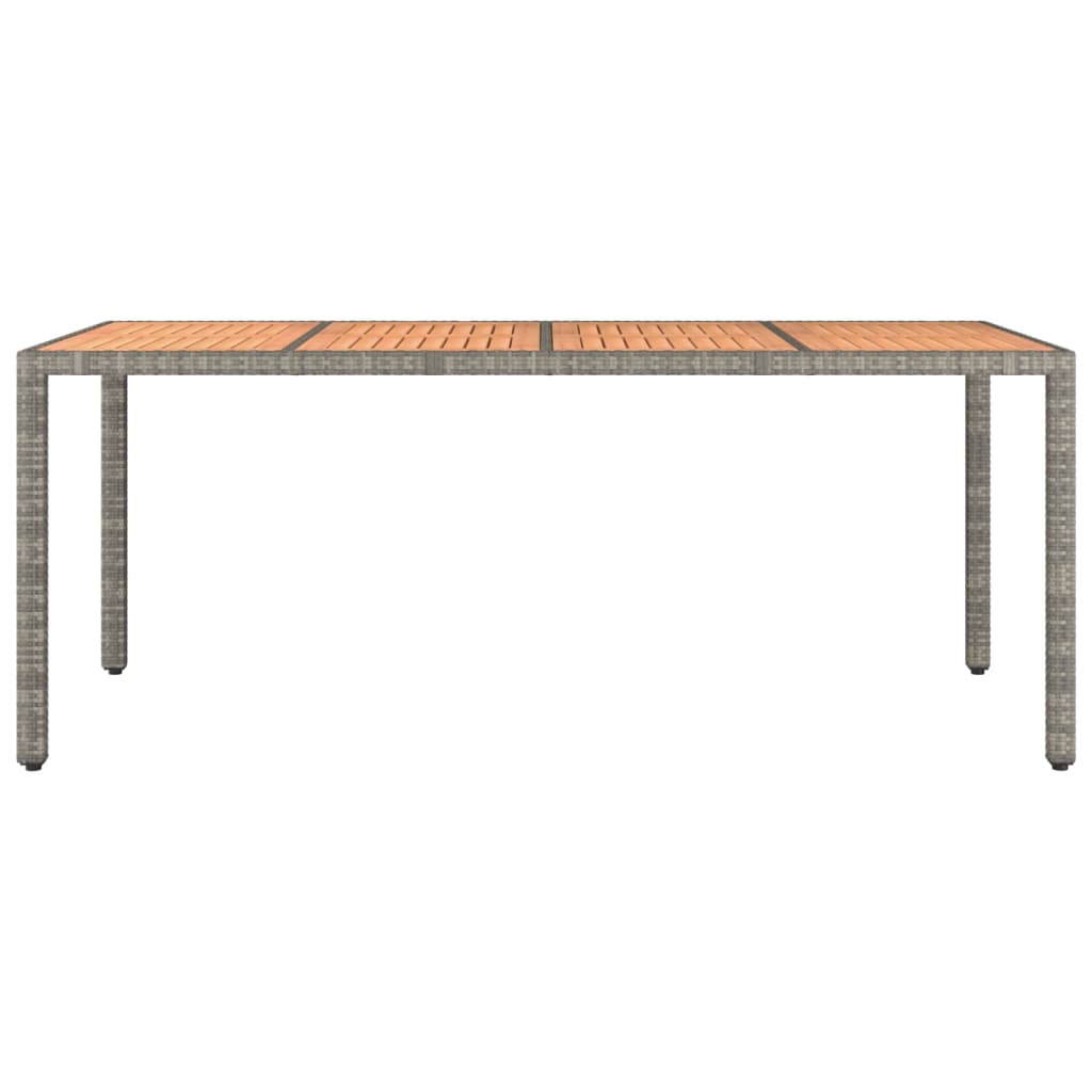 Tavolo Giardino Piano Legno Grigio Polyrattan e Massello Acacia
