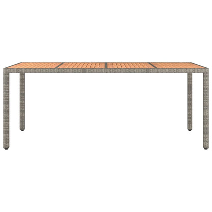 Tavolo Giardino Piano Legno Grigio Polyrattan e Massello Acacia