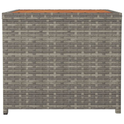 Tavolino con Piano Legno Grigio Polyrattan e Massello Acacia