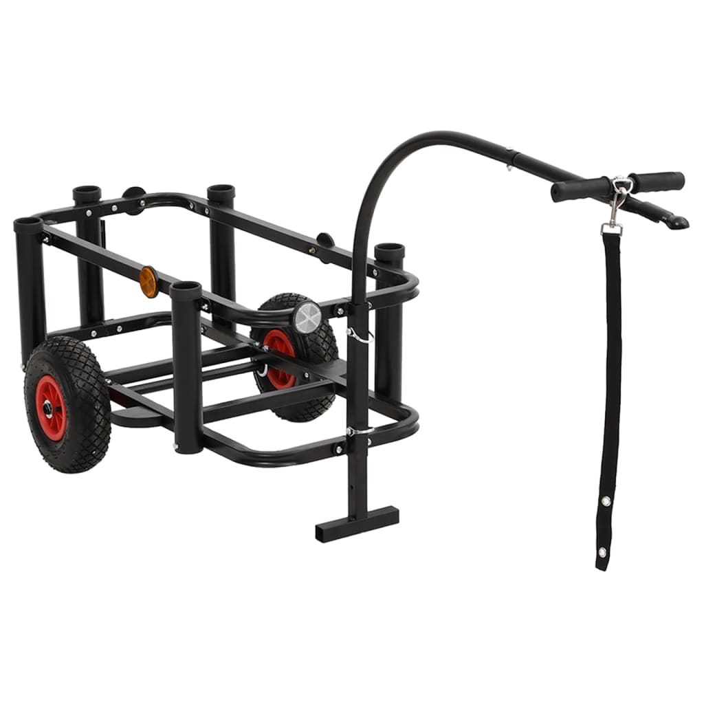 Carrello da Pesca Acciaio Nero