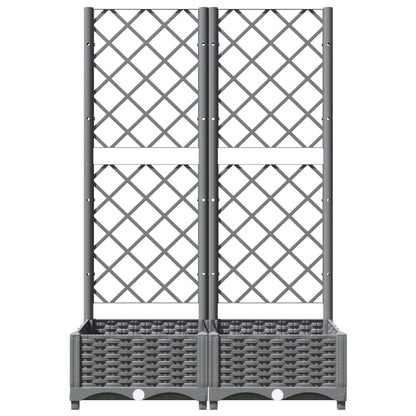 Fioriera da Giardino e Graticcio Grigio Chiaro 80x40x121,5cm PP