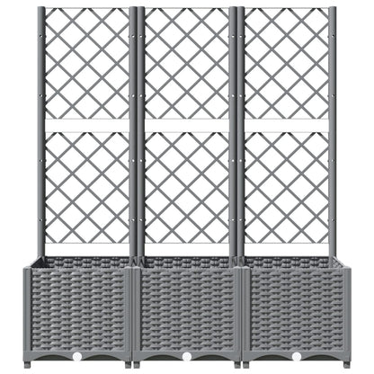 Fioriera Giardino con Graticcio Grigio Chiaro 120x40x136cm PP