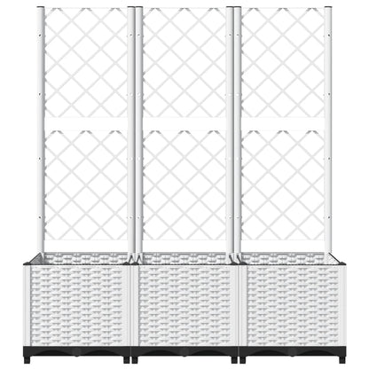 Fioriera da Giardino con Graticcio Bianco 120x40x136 cm PP