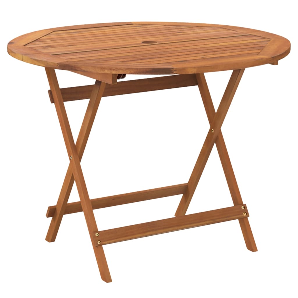 Tavolo da Giardino Pieghevole Ã˜ 90x75 cm Legno Massello Acacia