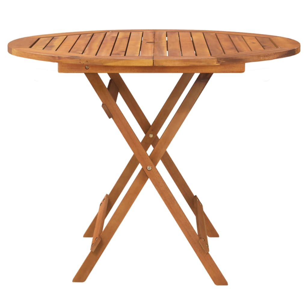 Tavolo da Giardino Pieghevole Ã˜ 90x75 cm Legno Massello Acacia