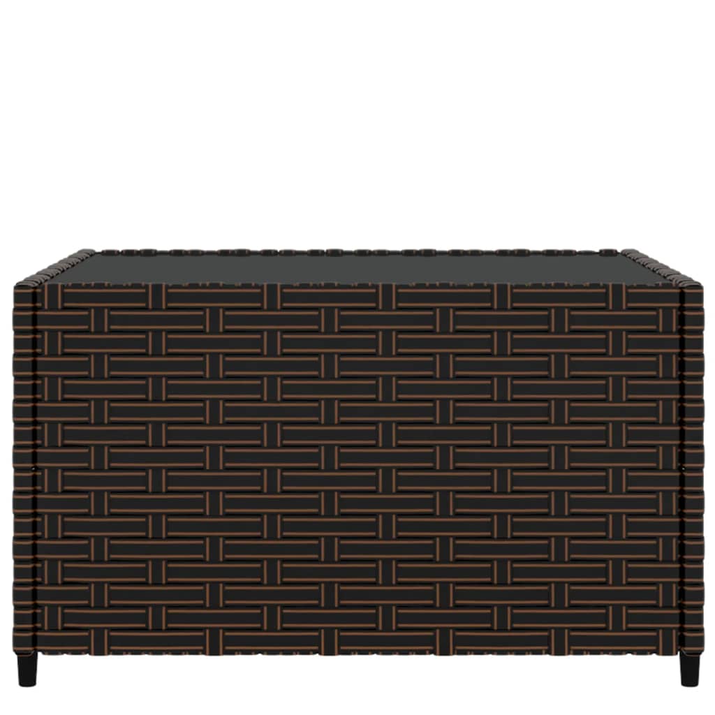Tavolino Quadrato da Giardino Marrone 50x50x30cm in Polyrattan