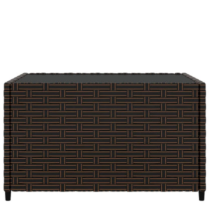 Tavolino Quadrato da Giardino Marrone 50x50x30cm in Polyrattan